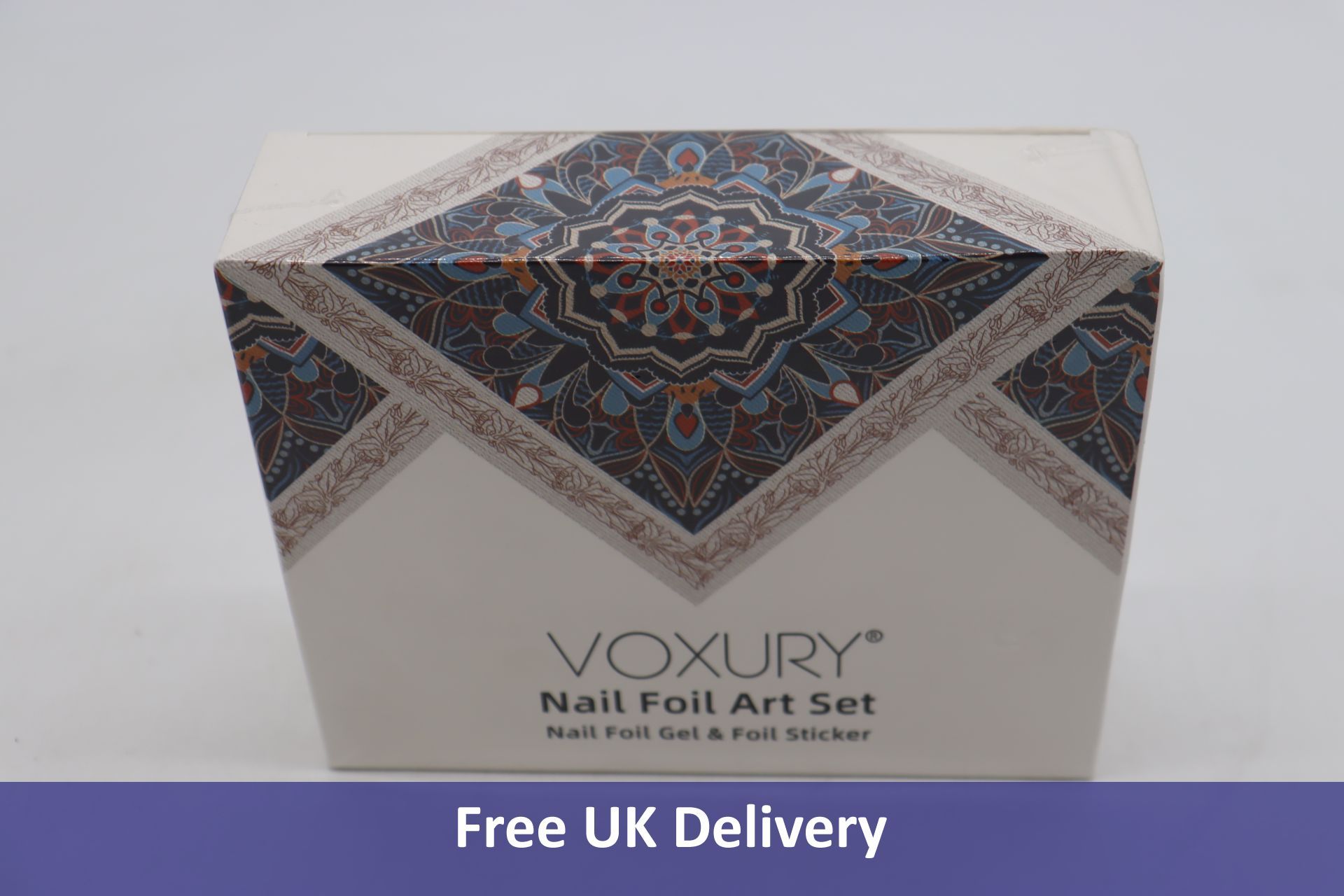 Fifty Voxury Nail Foil Art Sets including 2x 15ml Nail Foil Glue, 20x Nail Stickers each
