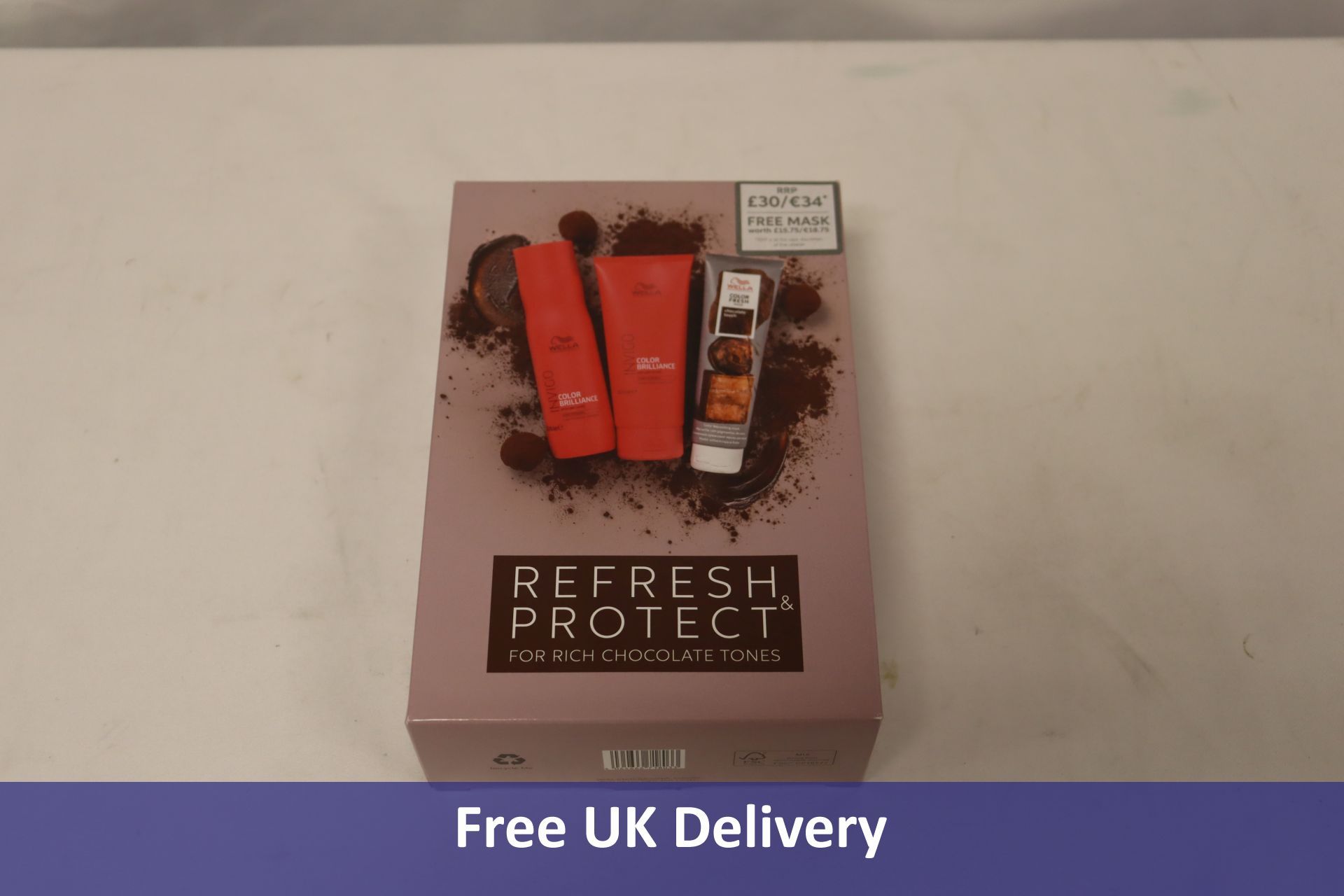 Four Wella Refresh & Protect Colour Care Set for Rich Chocolate Tones and 2x Wella Refresh & Protect