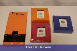 Three Boxes Touch of Color 3 Ply Napkins, 1x Orange, 1x Magenta, 1x Cobalt, 500 Count Per Box and 12