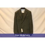 SuitSupply 3 Piece Mid Green, Jacket and Waistcoat Size 42, Trousers Size 52