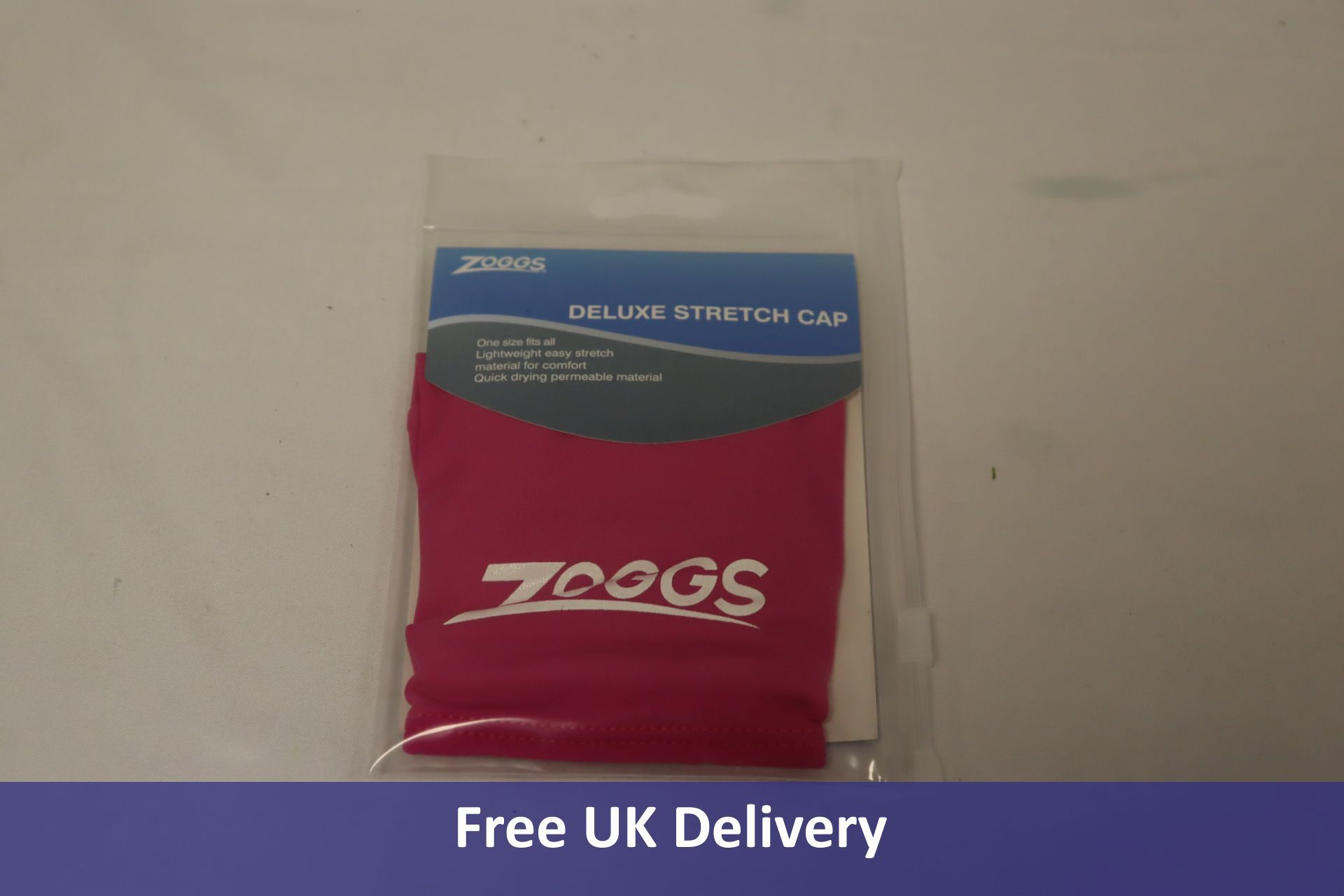 Twelve Zoggs Deluxe Stretch Swimming Caps, Pink