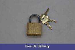Thirty UNION 3122 Brass Open Shackle Padlock, each with 3 Keys. Damaged or Missing Boxes