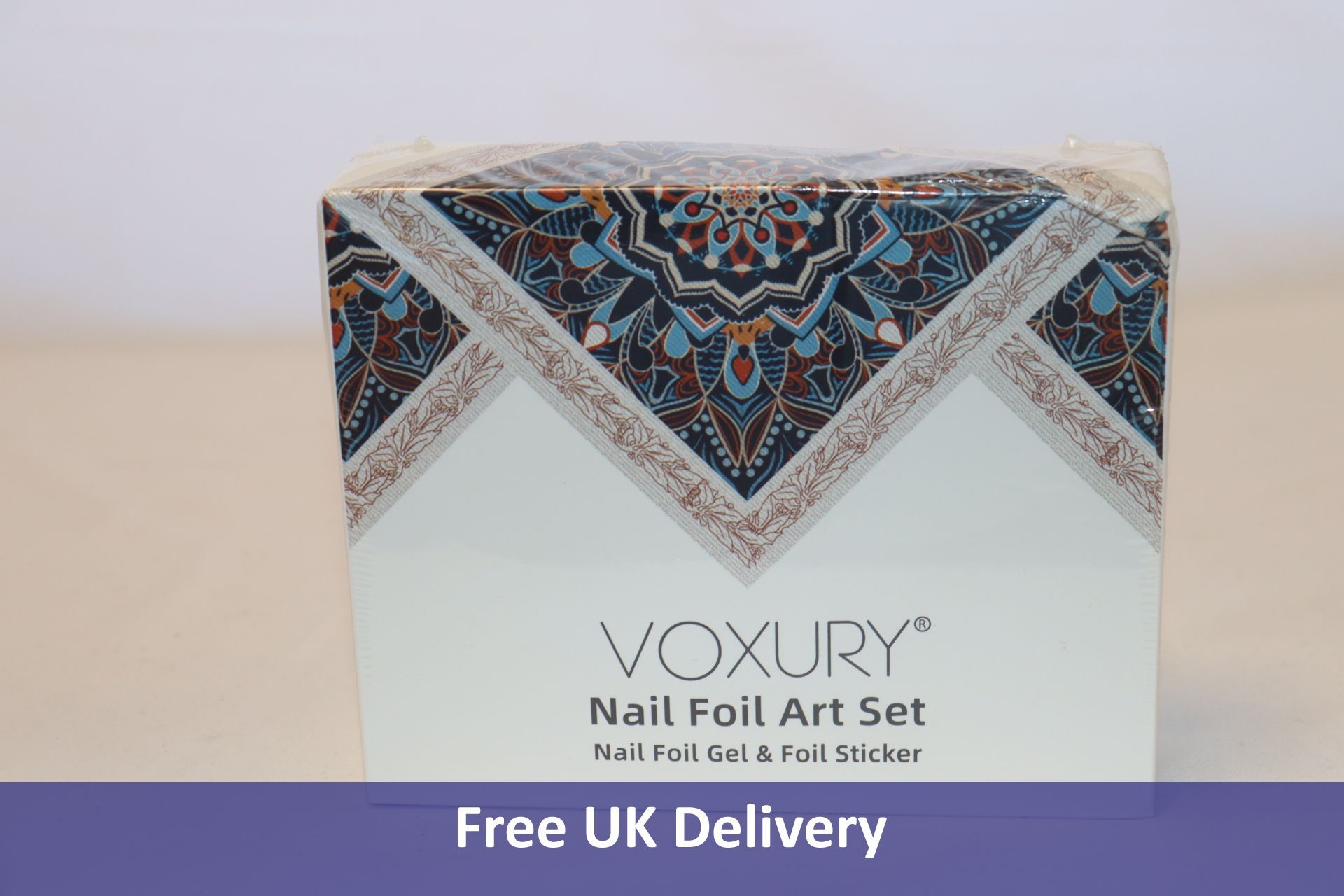 Fifty Voxury Nail Foil Art Sets including 2x 15ml Nail Foil Glue, 20x Nail Stickers each