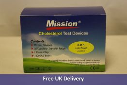 Mission Cholesterol Test Devices, 3 in 1 Lipid Panel, Pack of 25. Expiry 06/2024