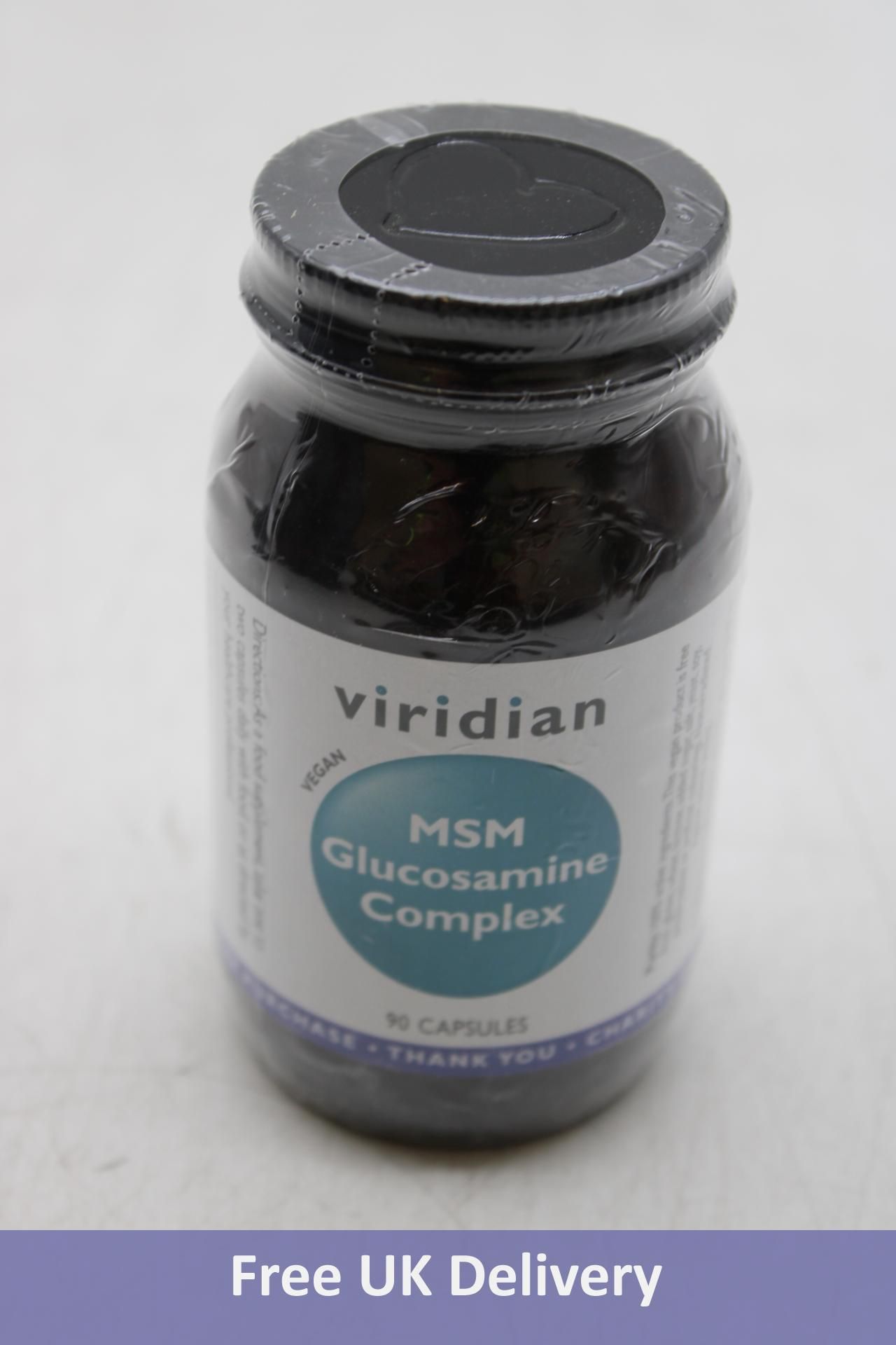 Three Pots of Viridian Glucosamine MSM Complex Veg Caps 90 Capsules per Pots, Expiry 08/2025