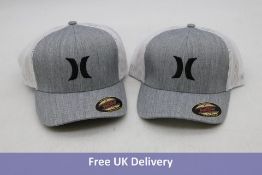 Four Hurley Icon Textures Trucker Hats, Cool Grey, Size L/XL