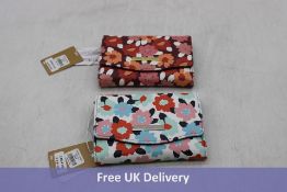 Six Gionni Naina Floral Purses to include 3x Red, 3x Navy