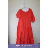 Trend Women's Embroidery Half Sleeve Maxi Dress, Orange, One Size