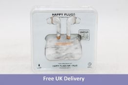 Three Happy Plugs Air1 Plus In Ear True Wireless Bluetooth Earphones, White Marble, Untested