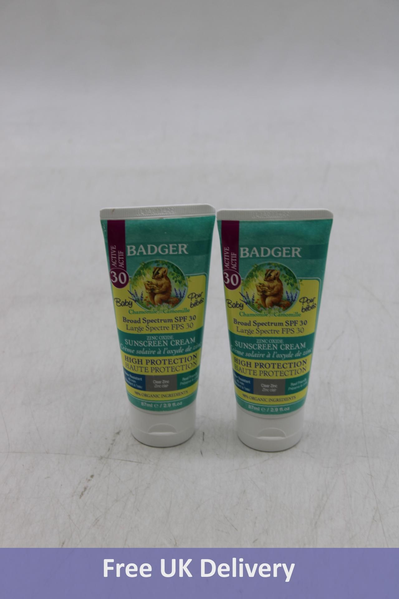 Six Badger Balm Clear Baby Sunscreen SPF30, Broad spectrum, 87ml