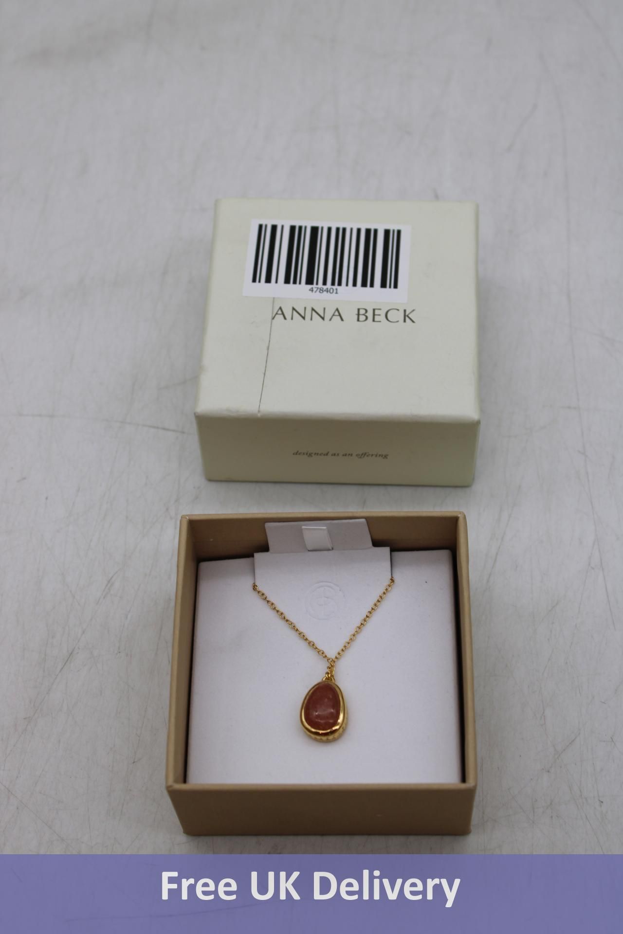 Anna Beck Sunstone Jewellery Set to include 1x Sunstone Gold Necklace, 1x Sunstone Gold Drop Earring