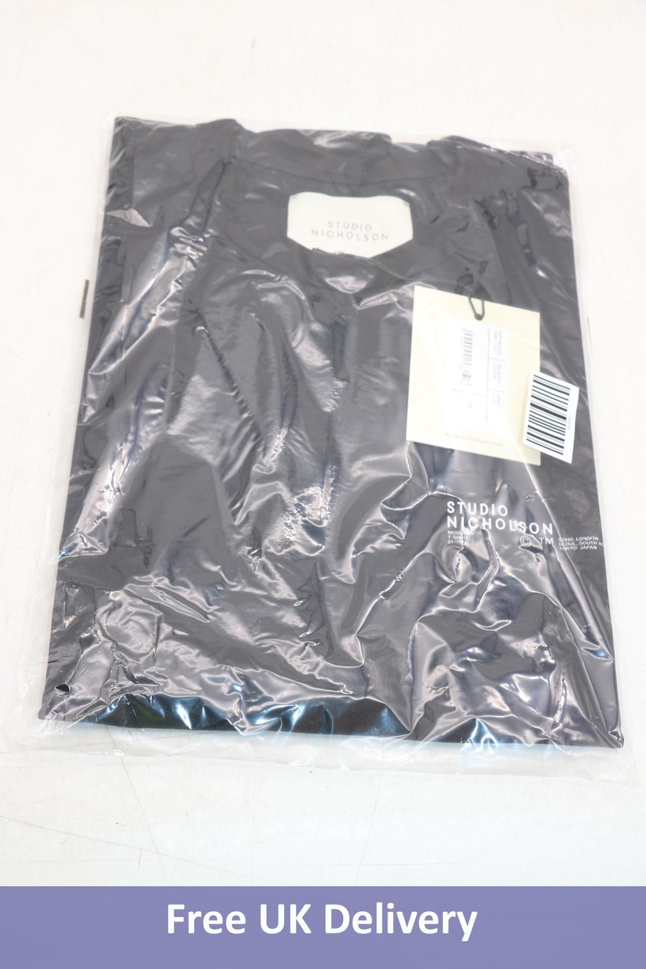 Studio Nicholson Men's Module Dry Heavy Cotton Lay T-Shirt, Darkest Navy, Size M