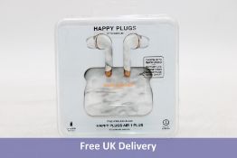 Two Happy Plugs Air1 Plus In Ear True Wireless Bluetooth Earphones, White Marble, Untested, 1x Box d