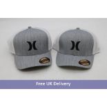 Four Hurley Icon Textures Trucker Hats, Cool Grey, Size L/XL