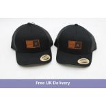 Three Hurley Men's Fairway Trucker Snapback Caps, Black, One Size