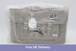 Fable England Rabbit Embroidered Satchel Bag, Soft Grey, 36 L x 25 H x 13 D cm