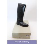 Legres Asymmetric Riding Boots, Shiny Black, Size 38, Some Marks to Uppers and Soles