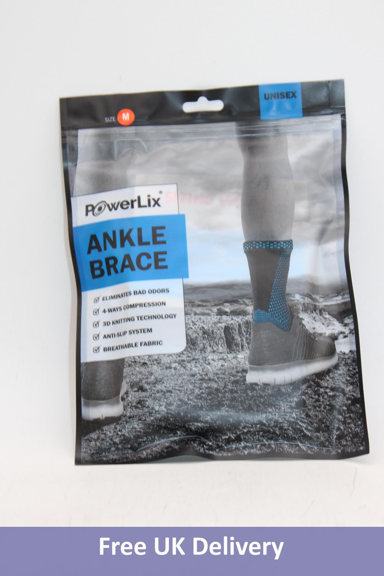 Six packs of Powerlix Ankle Brace, 2 Per Pack, Size M