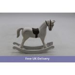 Four Portland Rustic Rocking Horse, White, 23cm