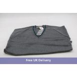 Five Magic Fit Men's V-Neck Cotton Pullover Jumper, Grey, Size 34