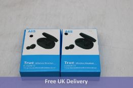 Ten Fjiangyi Wireless Earbuds with Charging Case, Black. Boxes damaged