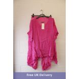 Eight Vivre Moda Women's Harem 2-Piece Oversized Tunic Top & Trousers Set, Dark Pink, One Size