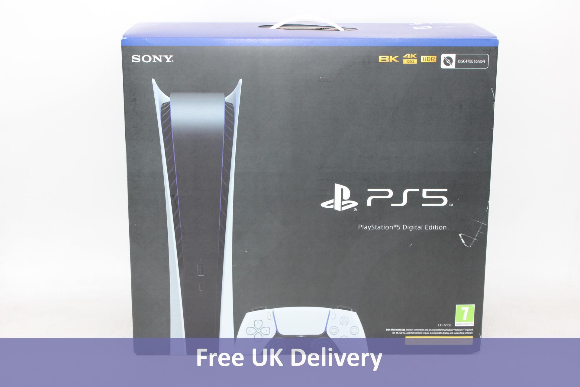 Sony PS5 Digital Edition, 825GB. Box damaged