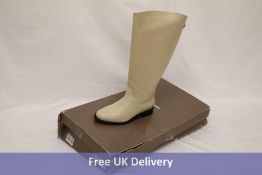 DUO Pattern-less Women's Leather Boots, Winter White, UK 6. Box damaged