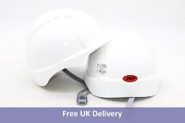 Eight JSP EVO 2 Safety Helmets, White, Standard Peak