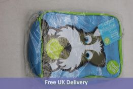 Twenty-four Tum Tum Kid's Insulated Scruff the Dog Lunch Bag Backpacks, Blue/Green