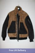 Mackage Ragnar Bomber Jacket, Black/Brown, Size 40, Slight Marks. Used, No Hood
