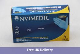 Ten Nvimedic Powder Free Nitrile Examimation Gloves, Box of 100, Size S