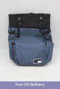Two Sevego Backpacks, Blue Leather, Water Proof, Height 43cm Unfolded Height 57cm, Width 27cm, Depth