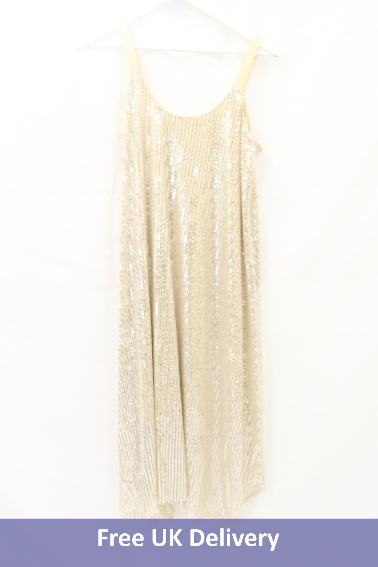 Vanessa 4 Love Sequin Slip Dress, Crystal Pale Gold, One Size 10-18