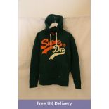 Superdry Classic College Script Hood, Mid Pine, Size M