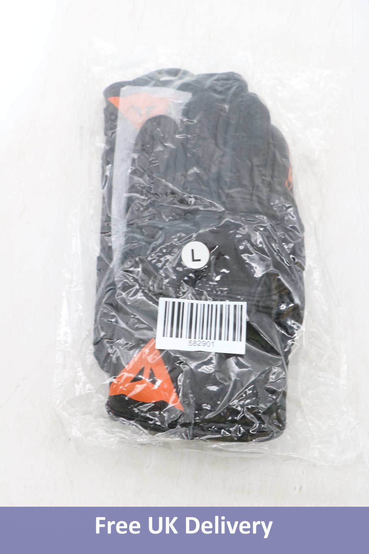 Dainese Motorcycle Gloves, Black/Orange, Size L