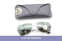 Ray-Ban Gunmetal Sunglasses, Green Polarized, 0RB3483