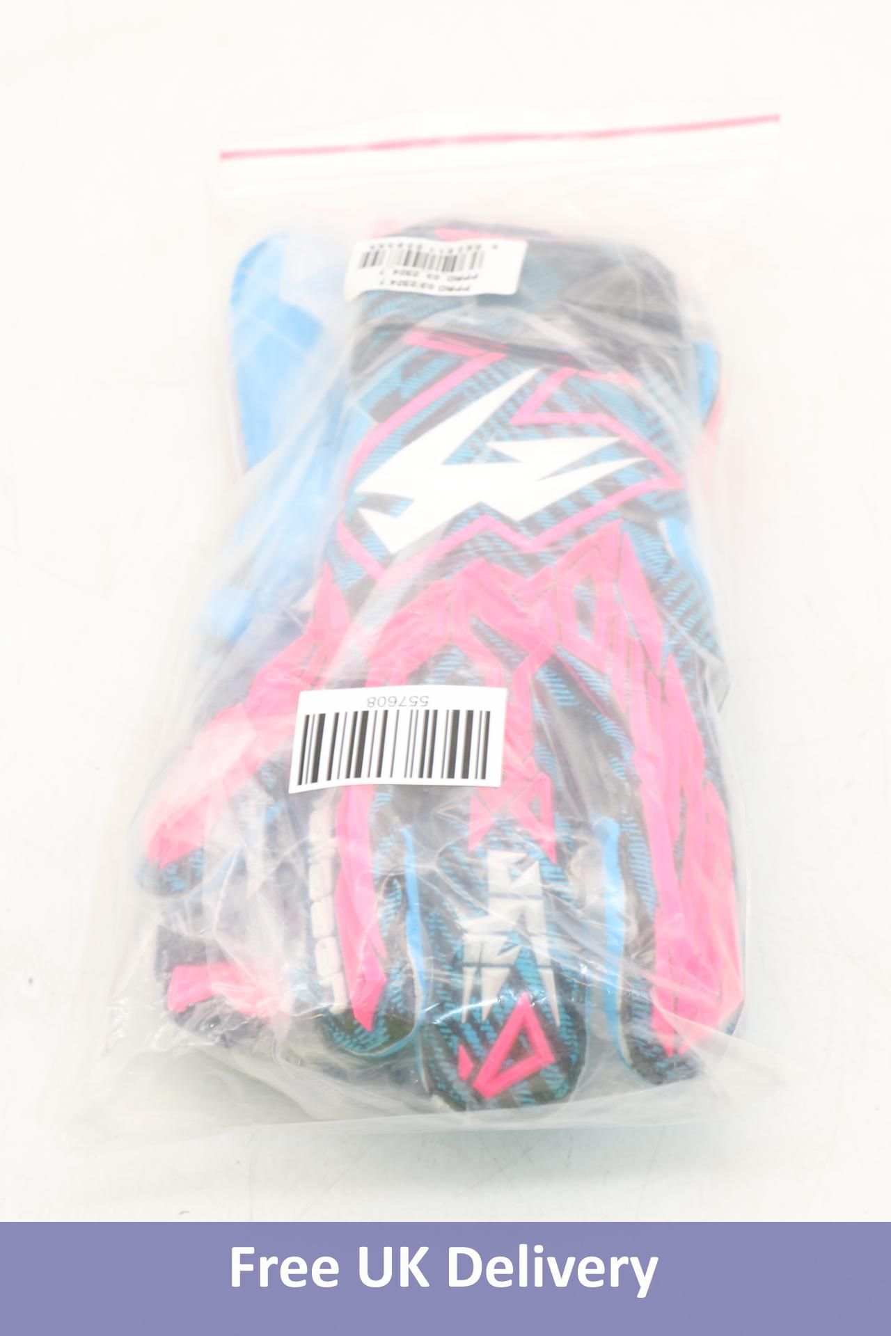 Kaliaaer Goalkeeper Gloves PWR PRO R24, Pink/White/Cyan/Blue, Size 9