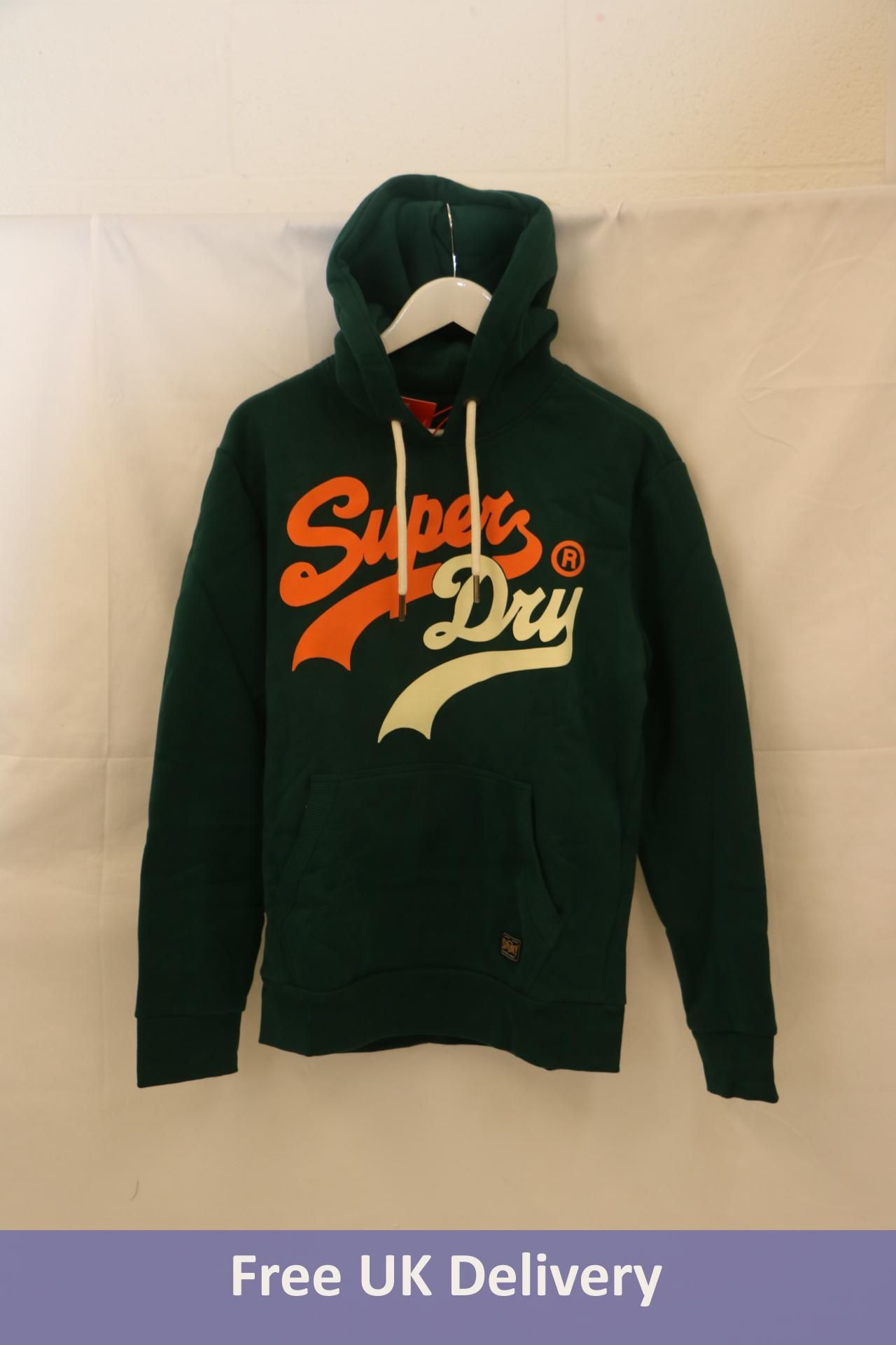 Superdry Classic College Script Hood, Mid Pine, Size M