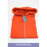 Superdry Essential Logo Zip Hoodie, Rust Orange, Size XL