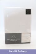Two Night Zone Plain Dyed Super King Duvet Cover, Cream, Size 260x220cm and 2 Pillowcases, Cream Whi