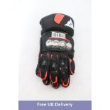 Dainese Motorcycle Metal Knuckle Gloves, Black/Red, Size L