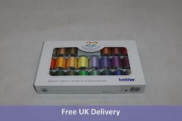 Twenty-two Brother Embroidery Machine Threads, ETS-22n XC5516002, Mix of colours