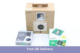 FujiFilm Instax Square SQ1 Instant Camera, Chalk White with Instax Square Camera Film, 20 Pack
