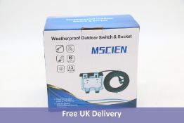 MSCIEN Double-Switched 13A Outdoor Socket with Cable, UK Plug