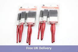 Six Pack of Gainbargains Paint Brush Sets, 5 Pack, Black/Red