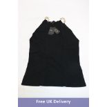 Maje Morrison Sleeveless Chain Strap Halter-Neck Stretch-Knit Top, Black, Size 1