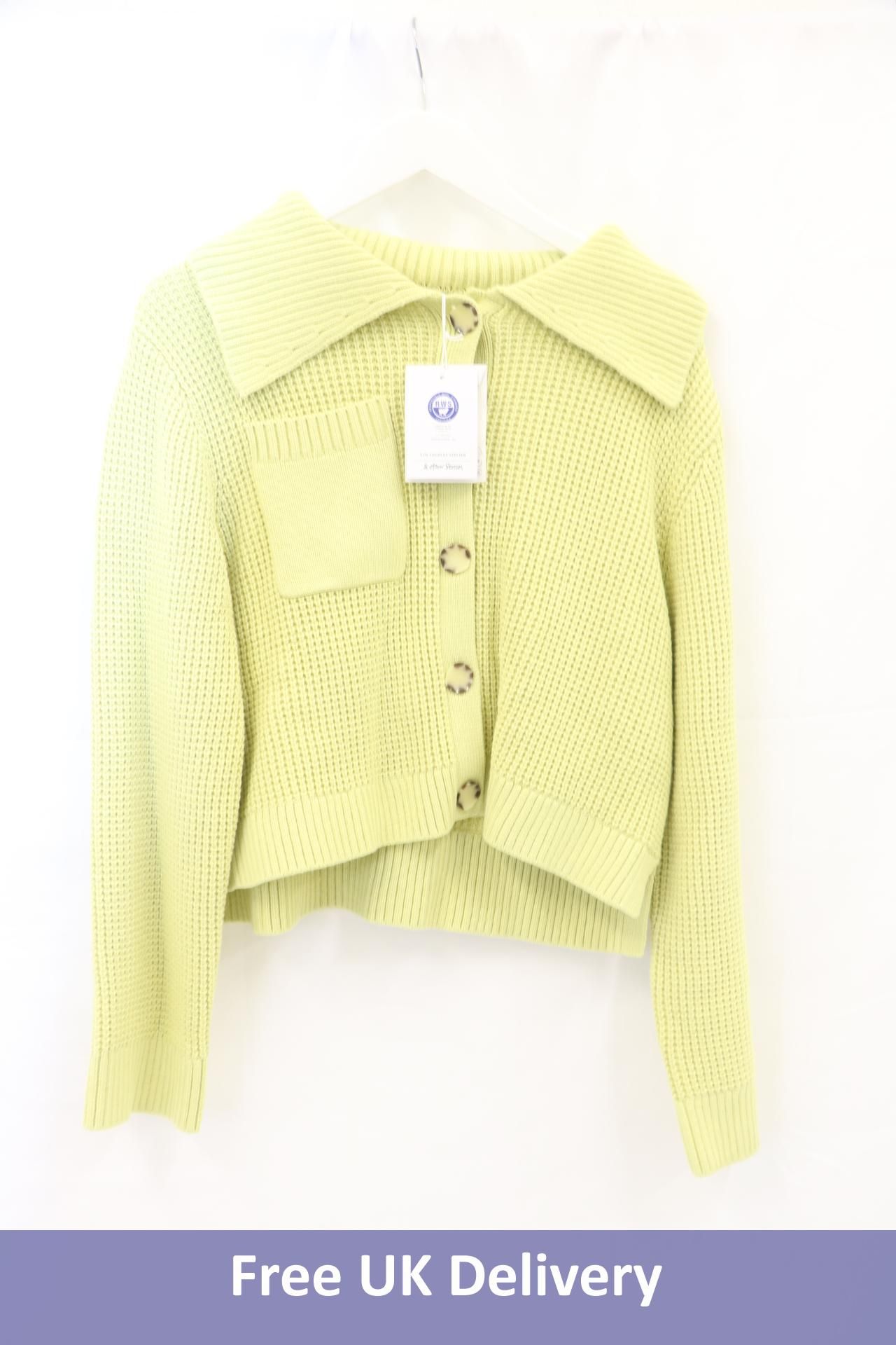 & Other Stories Knitted Short Cardigan, Chartreuse, Size EUR M