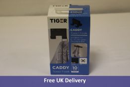 Eighteen Tiger Caddy Shower Enclosure Towel Hooks, 6-8mm Glass, Black