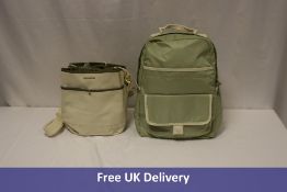 Two Bensimon Bags to include 1x Rucksack, Khaki, 1x Bucket Bag, White